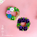 Lot de 2 pin's Animal Crossing | couronne de fleurs