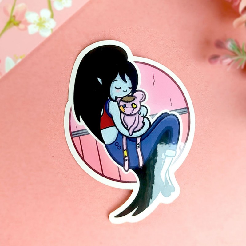 autocollant adventure time marceline et hambo marceline the vampire queen adventure time série animée pin's stickers