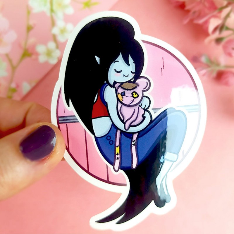 autocollant adventure time marceline et hambo marceline the vampire queen adventure time série animée pin's stickers